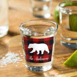 Red Buffalo Kariert & Bear | Geschenk für persönli Schnapsglas