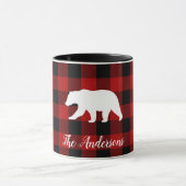 Red Buffalo Kariert & Bear | Geschenk für persönli Tasse (Zentrum)