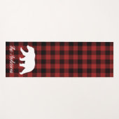 Red Buffalo Kariert & Bear | Geschenk für persönli Yogamatte (Vorderseite (Horizontal))