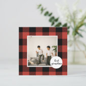 Red Buffalo Kariert Bestes Grandma-Geschenk mit Fo (Stehend Vorderseite)