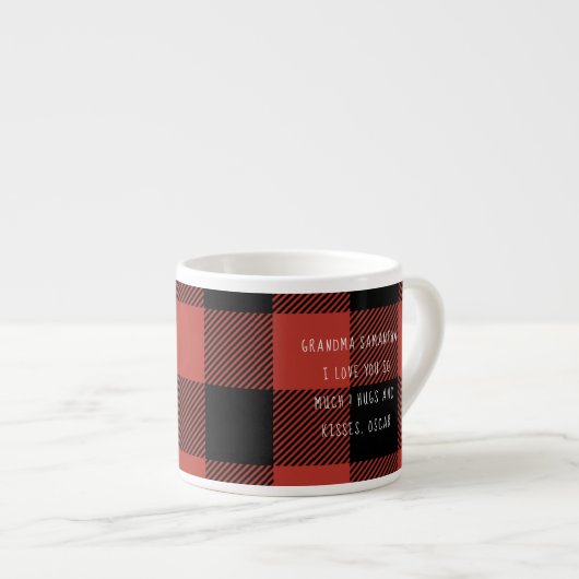 Red Buffalo Kariert Bestes Grandma-Geschenk mit Fo Espressotasse (Vorderseite Rechts)