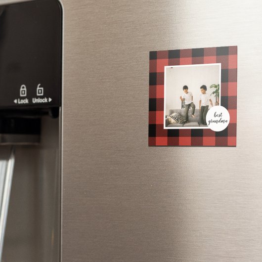 Red Buffalo Kariert Bestes Grandma-Geschenk mit Fo Magnet