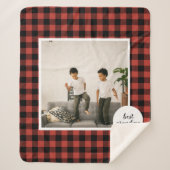 Red Buffalo Kariert Bestes Grandma-Geschenk mit Fo Sherpadecke (Vorderseite)