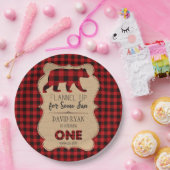 Red Buffalo Kariert Birthday ONE Custom Pappteller (Party)