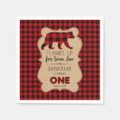 Red Buffalo Kariert Birthday ONE Custom Serviette (Vorderseite)