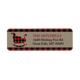 Red Buffalo Kariert Border Christmas Sleigh