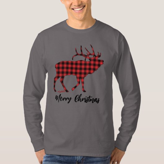 Red Buffalo Kariert Bull Elk T - Shirt (Vorderseite)