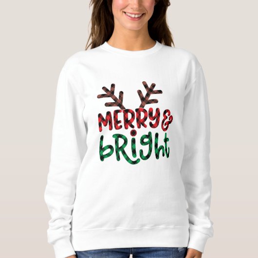 Red Buffalo Kariert Christmas Sweatshirt (Vorderseite)