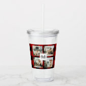 Red Buffalo Kariert & Collage Foto mit anfängliche Acryltrinkbecher (Vorderseite)