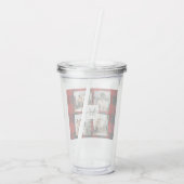 Red Buffalo Kariert & Collage Foto mit anfängliche Acryltrinkbecher (Rückseite)
