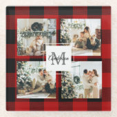 Red Buffalo Kariert & Collage Foto mit anfängliche Glasuntersetzer (Vorderseite)