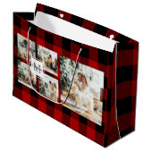 Red Buffalo Kariert & Collage Foto mit anfängliche Große Geschenktüte (Vorderseite Schrägansicht)