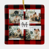 Red Buffalo Kariert & Collage Foto mit anfängliche Keramikornament (Vorderseite)