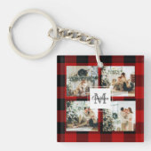 Red Buffalo Kariert & Collage Foto mit anfängliche Schlüsselanhänger (Vorderseite)