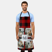 Red Buffalo Kariert & Collage Foto mit anfängliche Schürze (Getragen)