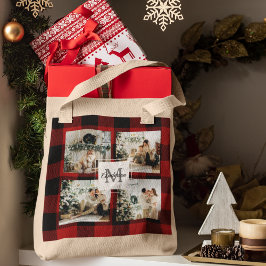 Red Buffalo Kariert & Collage Foto mit anfängliche Tragetasche