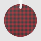 Red Buffalo Kariert Couch Unser erstes Weihnachtsf Ornament (Rückseite)