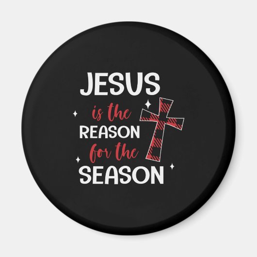 Red Buffalo Kariert Cross Weihnachtsdesign Magnet (Vorne)