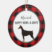 Red Buffalo Kariert Custom Doberman Dog Ornament (Links)