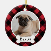 Red Buffalo Kariert Custom Pet Puppy Dodge Foto Keramik Ornament (Vorne)