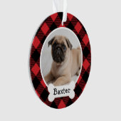 Red Buffalo Kariert Custom Pet Puppy Dodge Foto Ornament (Vorderseite)