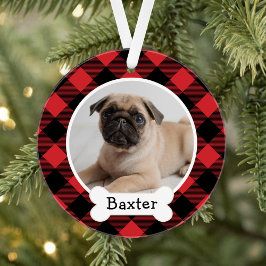 Red Buffalo Kariert Custom Pet Puppy Dodge Foto Ornament