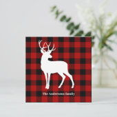 Red Buffalo Kariert & Deer | Geschenk für persönli (Stehend Vorderseite)