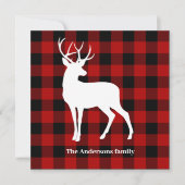 Red Buffalo Kariert & Deer | Geschenk für persönli (Vorderseite)