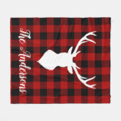 Red Buffalo Kariert & Deer | Geschenk für persönli Fleecedecke (Vorderseite (Horizontal))