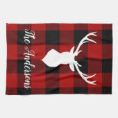 Red Buffalo Kariert & Deer | Geschenk für persönli Geschirrtuch (Horizontal)