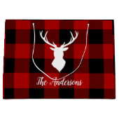 Red Buffalo Kariert & Deer | Geschenk für persönli Große Geschenktüte (Vorderseite)