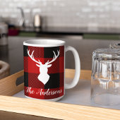 Red Buffalo Kariert & Deer | Geschenk für persönli Kaffeetasse
