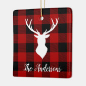 Red Buffalo Kariert & Deer | Geschenk für persönli Keramikornament (Links)