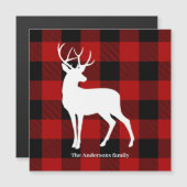 Red Buffalo Kariert & Deer | Geschenk für persönli Magnetkarte (Vorne/Hinten)