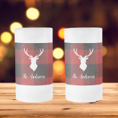 Red Buffalo Kariert & Deer | Geschenk für persönli Mattglas Bierglas