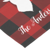 Red Buffalo Kariert & Deer | Geschenk für persönli Mittelgroßer Tischläufer (Ecke)