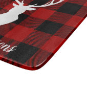 Red Buffalo Kariert & Deer | Geschenk für persönli Schneidebrett (Ecke)