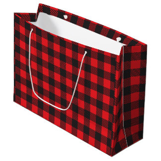 RED BUFFALO KARIERT DRUCKEN | Große Geschenktasche Geschenktüte
