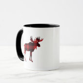Red Buffalo Kariert Elche Kaffee Tasse (Vorderseite Links)