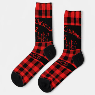 Red Buffalo Kariert erste Weihnachtszeit Mr. & Mrs Socken