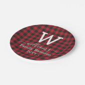 Red Buffalo Kariert Family Wiedersehen Mit Monogra Pappteller (Schrägansicht)