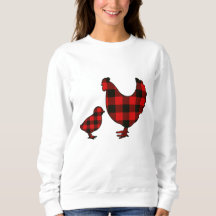 Red Buffalo Kariert Farm Chickens Sweatshirt