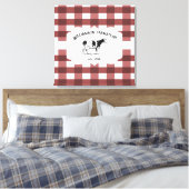 Red Buffalo Kariert Farm Cow Canvas Print Leinwanddruck (Insitu (Schlafzimmer))