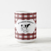Red Buffalo Kariert Farm Cow Tasse (Mittel)