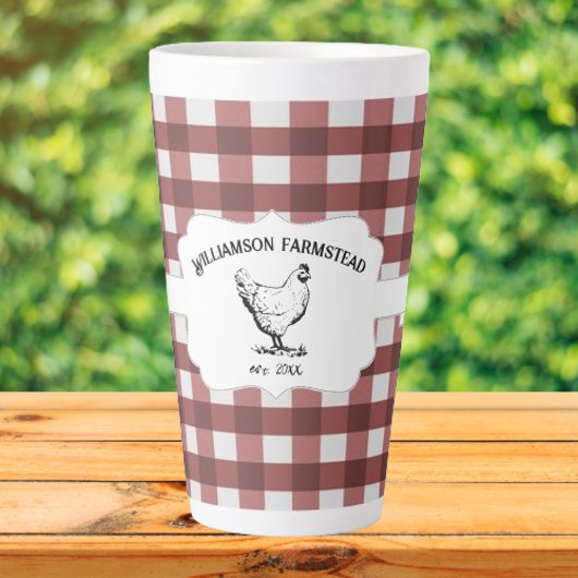 Red Buffalo Kariert Farm Hühnchen Latte Tasse