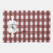 Red Buffalo Kariert Farm Kuh Küchentuch (Horizontal)