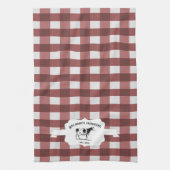 Red Buffalo Kariert Farm Kuh Küchentuch (Vertikal)