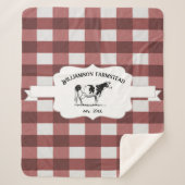 Red Buffalo Kariert Farm Kuh Sherpa Blanket Sherpadecke (Vorderseite)