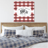 Red Buffalo Kariert Farm Pig Canvas Print Leinwanddruck (Insitu (Schlafzimmer))