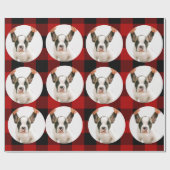 Red Buffalo Kariert & Foto Wrapping Paper Geschenkpapier (Flach)